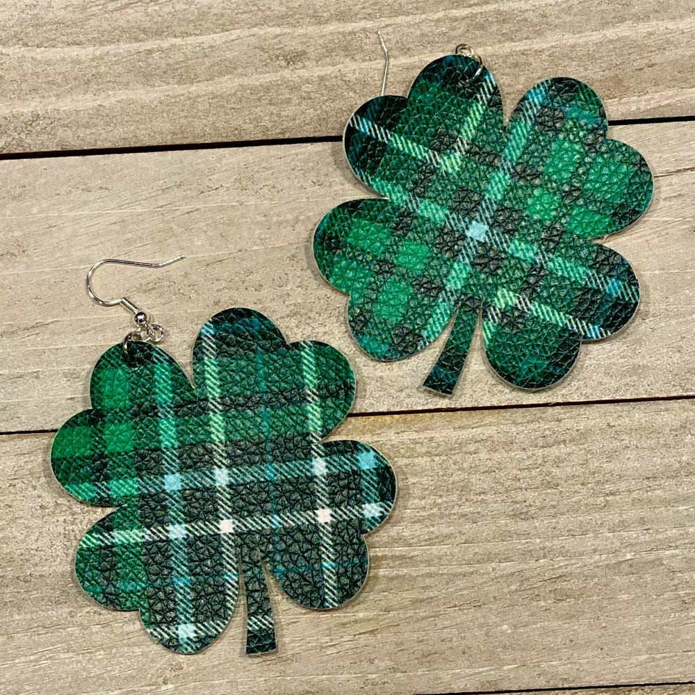 Faux Printed Leather Earrings